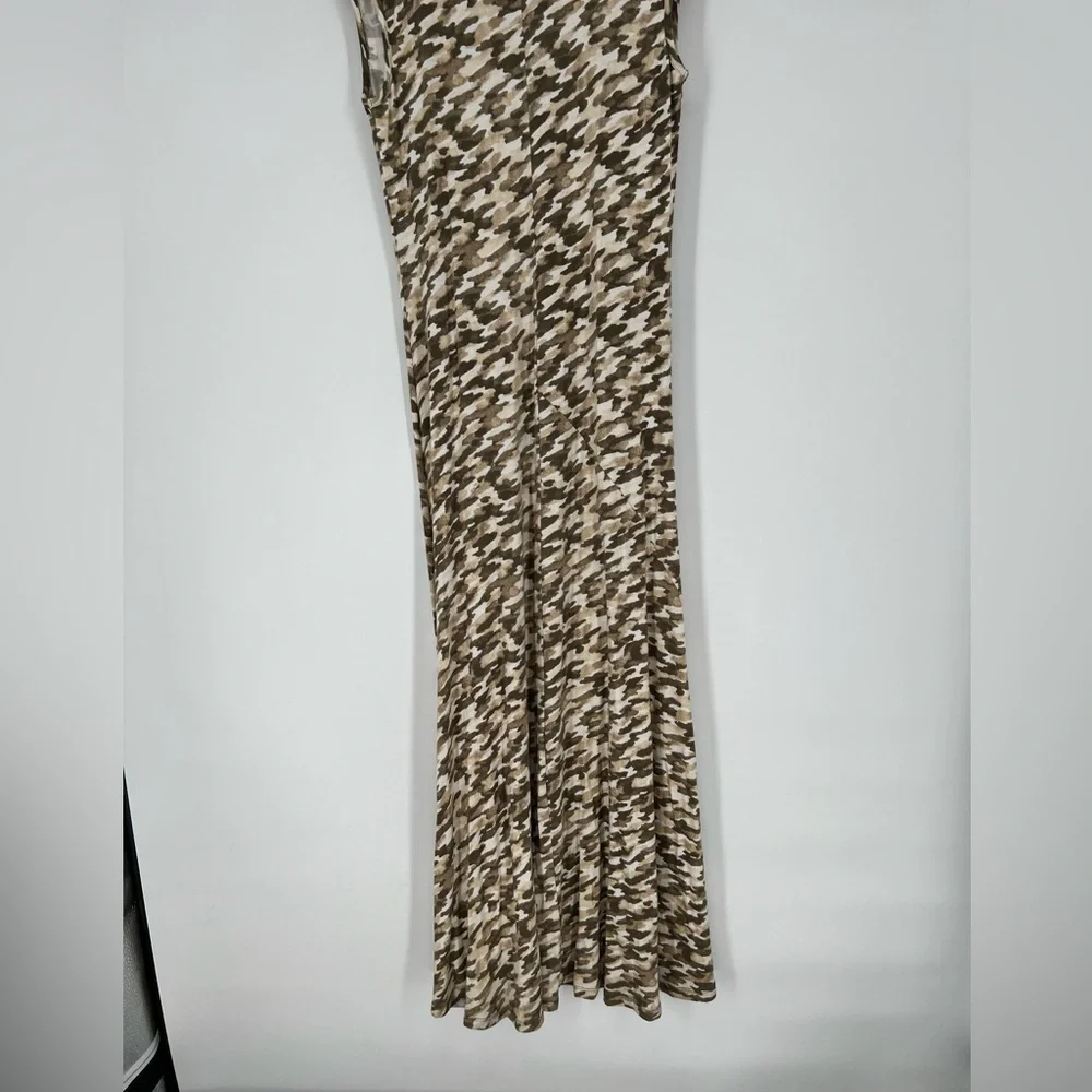 MICHAEL KORS MAXI DRESS IN CAMO, SLIPON SOFT‎ FABRIC